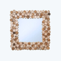 Zrcadlo dřevo Square Plate Puzzle 54 x 54 cm